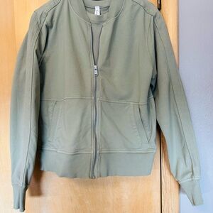 Athleta Sage Green Ribbed Jacket